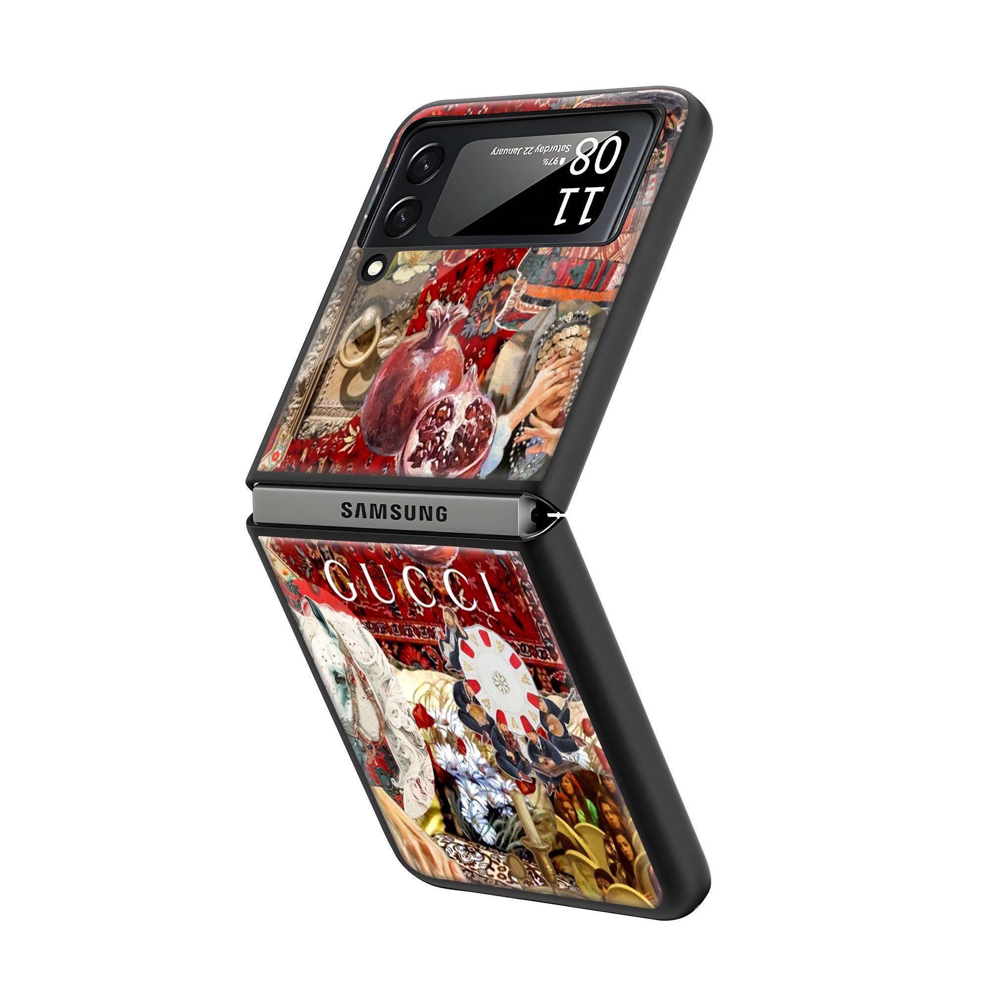 High-Fashion Rug Samsung Z Flip Glass Case - Image 2
