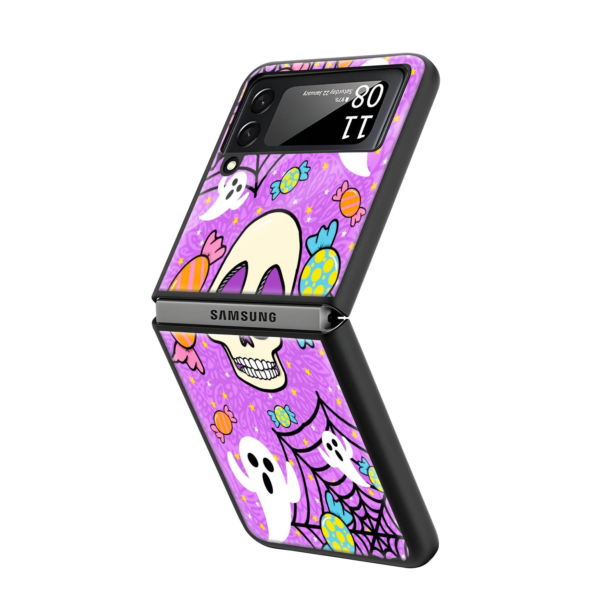 Cute Ghost Samsung Z Flip Glass Case - Image 2