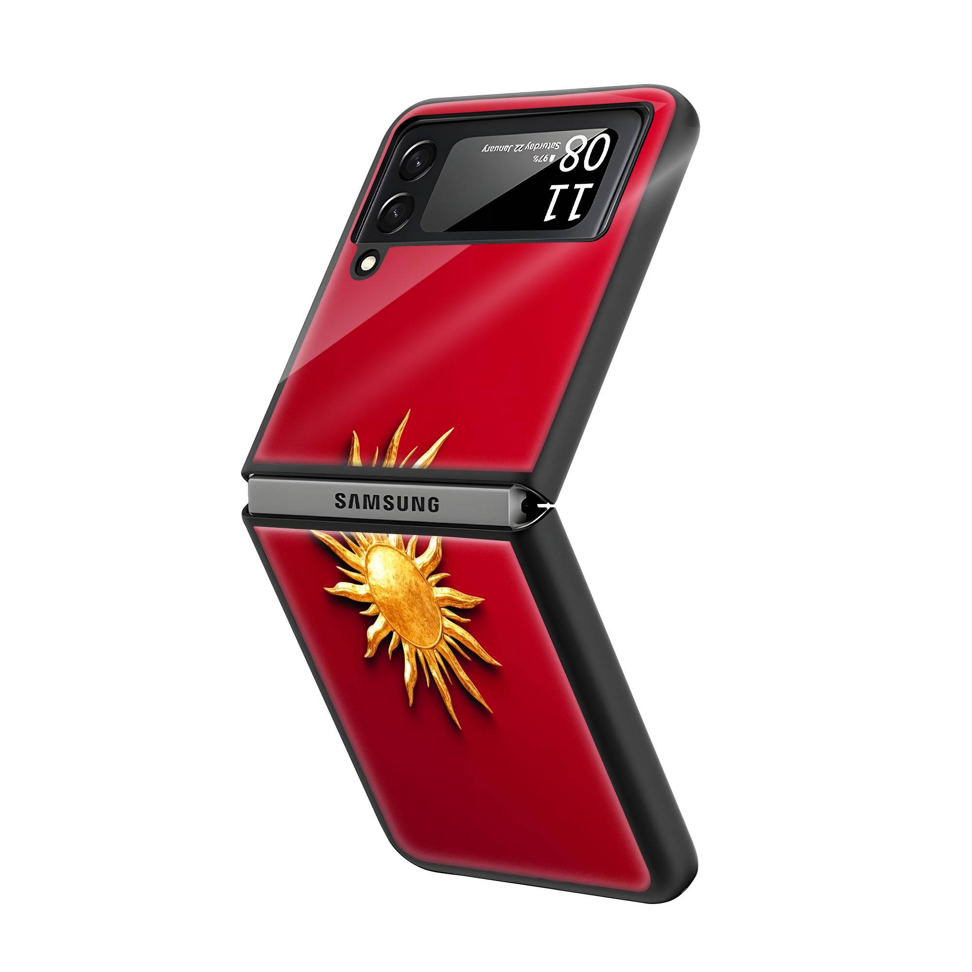 Celestial Sun Samsung Z Flip Glass Case - Image 2