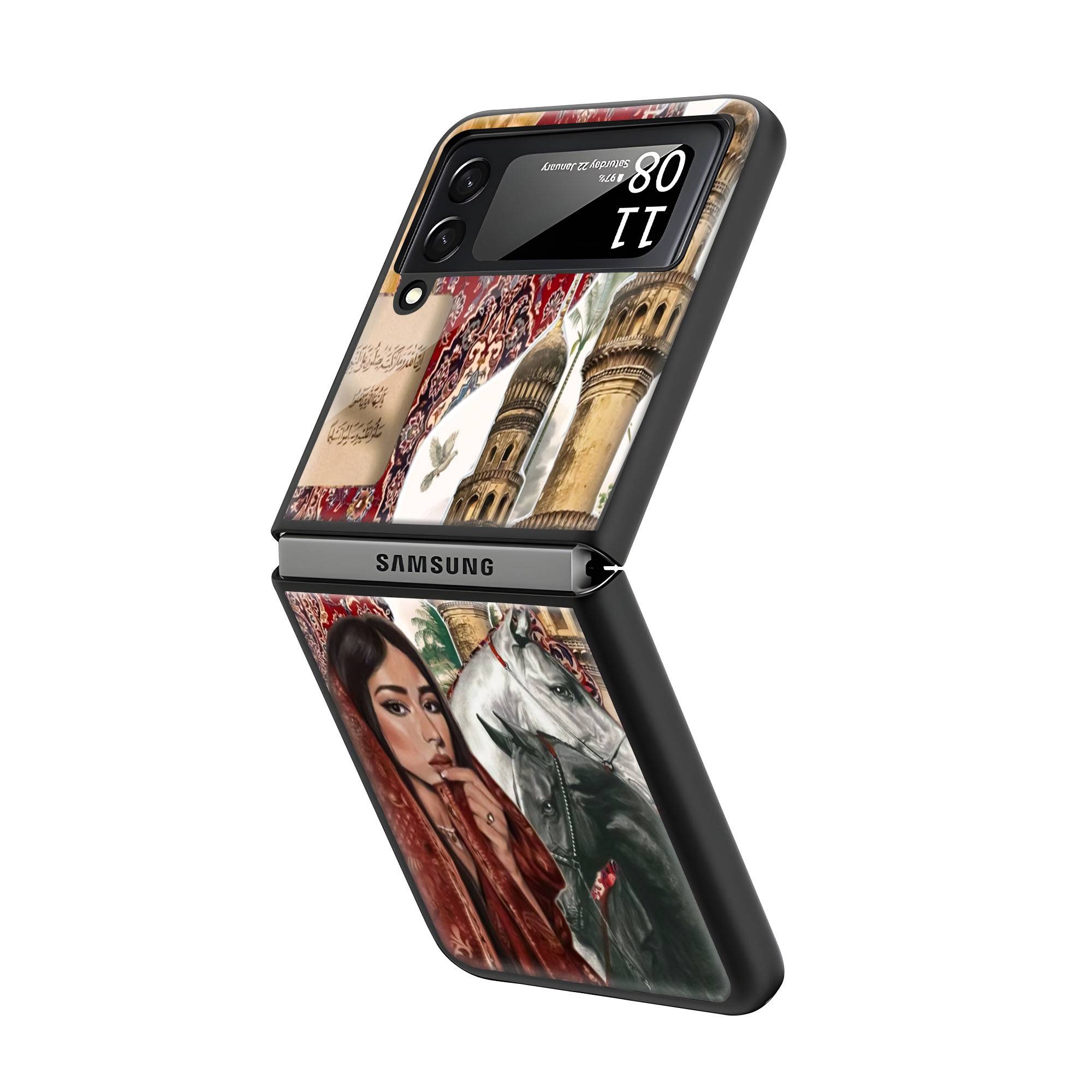 Kashmiri Jamawar Samsung Z Flip Glass Case - Image 2