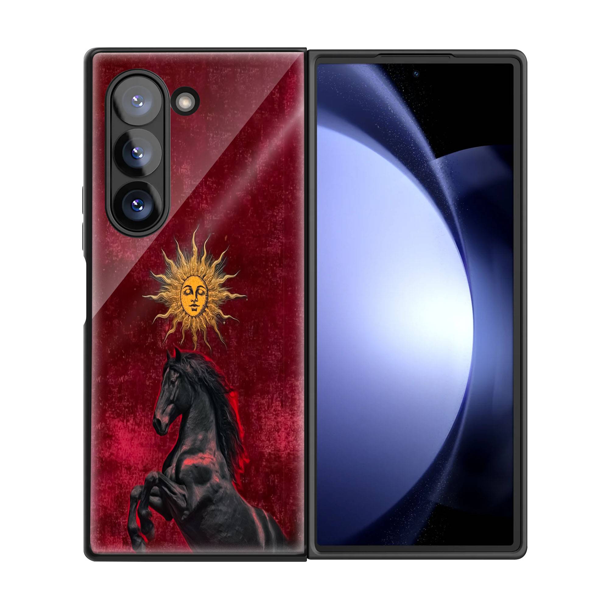 Horse Silhouette Samsung Z Fold Glass Case - Image 3