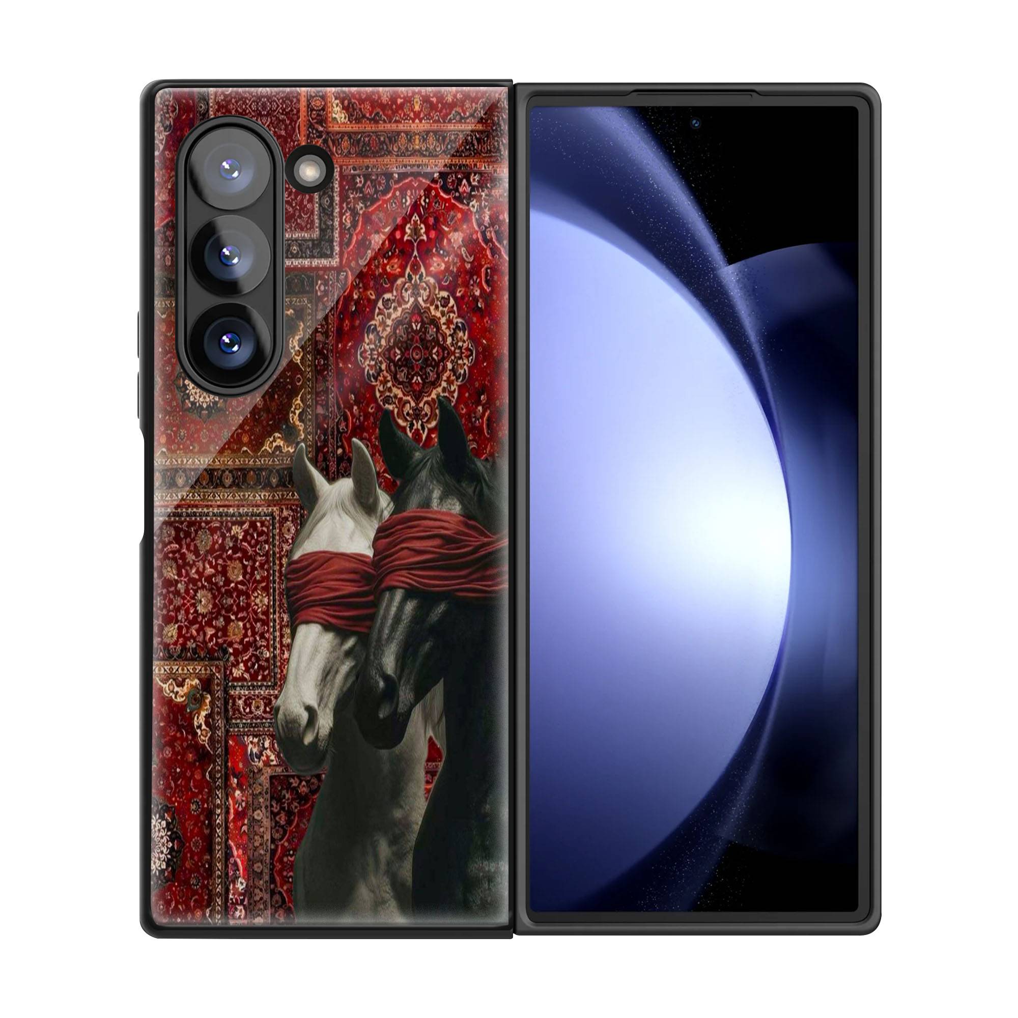 Persian Blind Horse Rug Samsung Z Fold Glass Case - Image 3