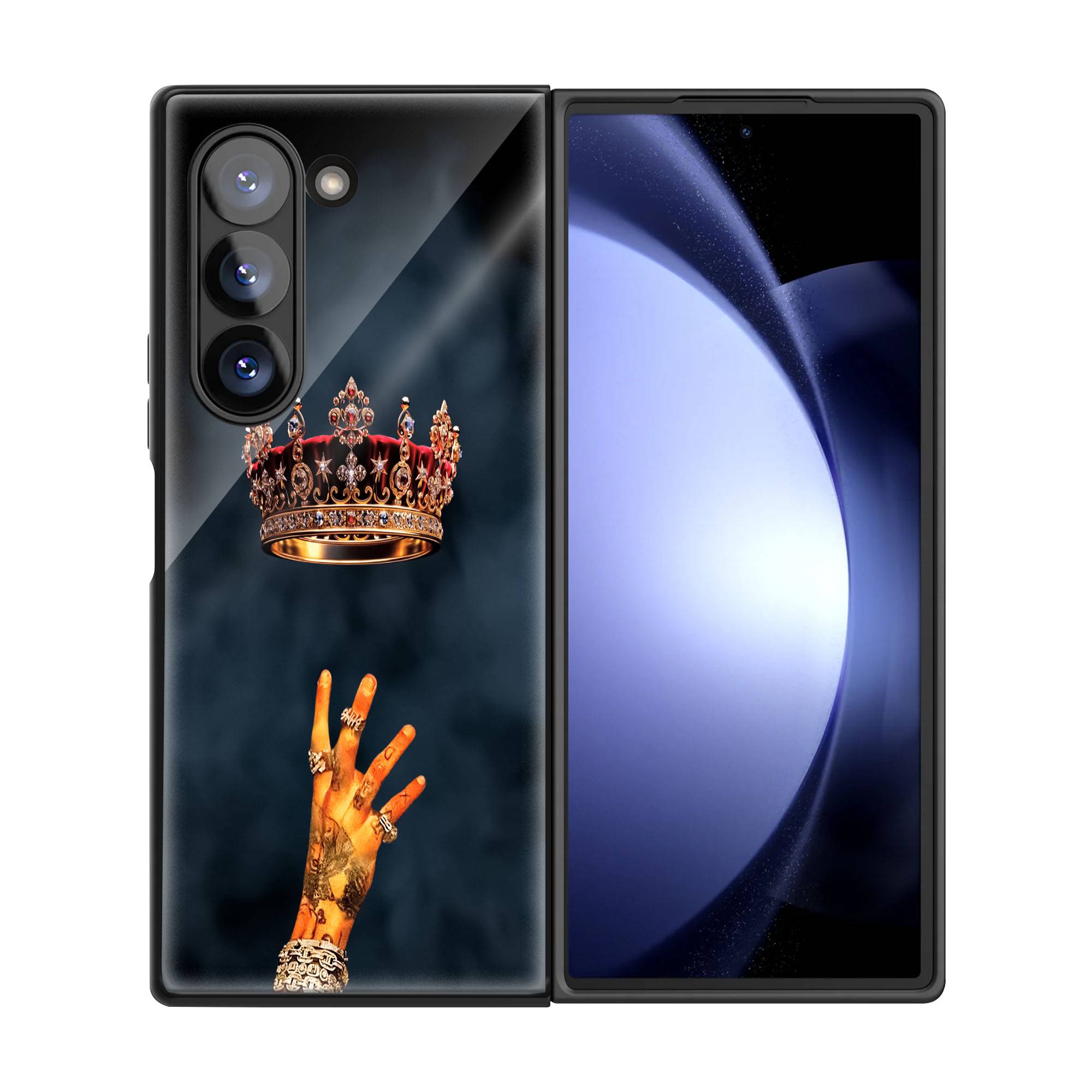 Ornate Crown Samsung Z Fold Glass Case - Image 3