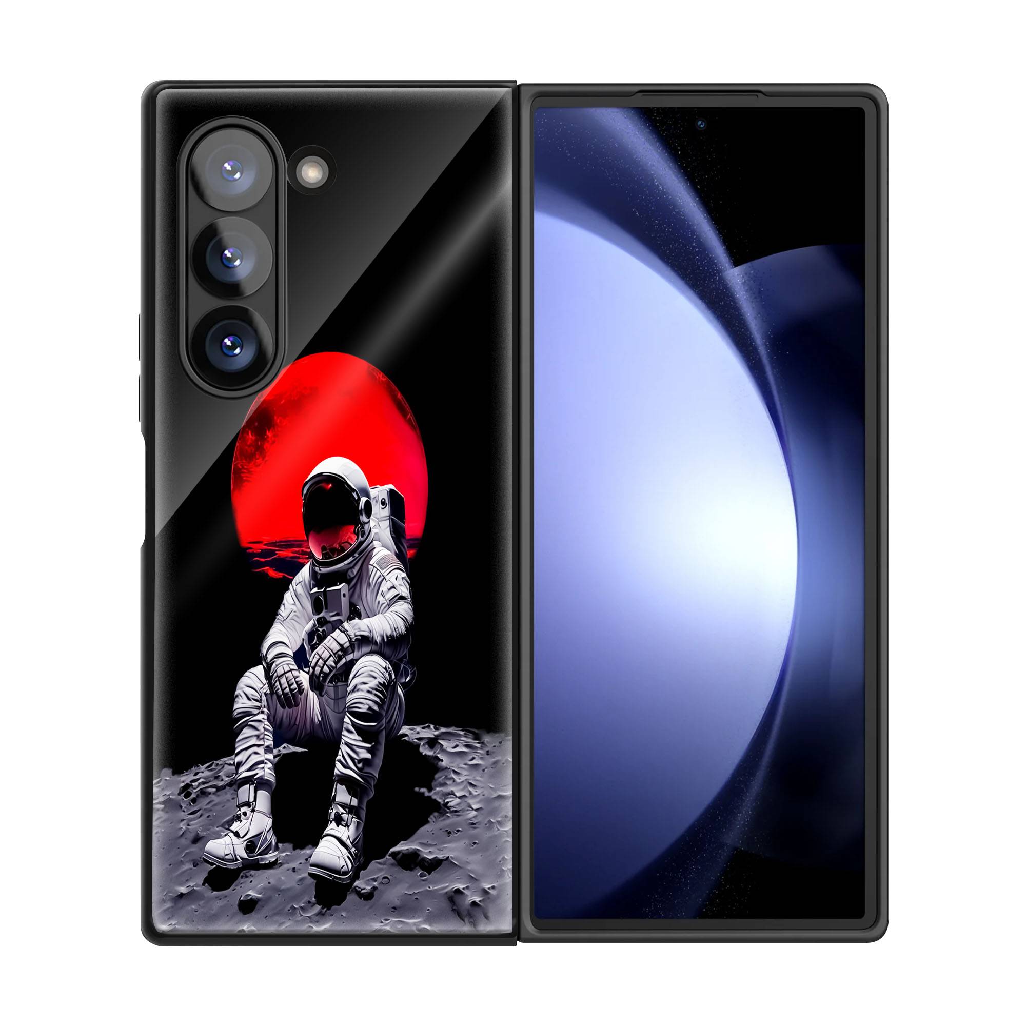 Moon Surface Samsung Z Fold Glass Case - Image 3