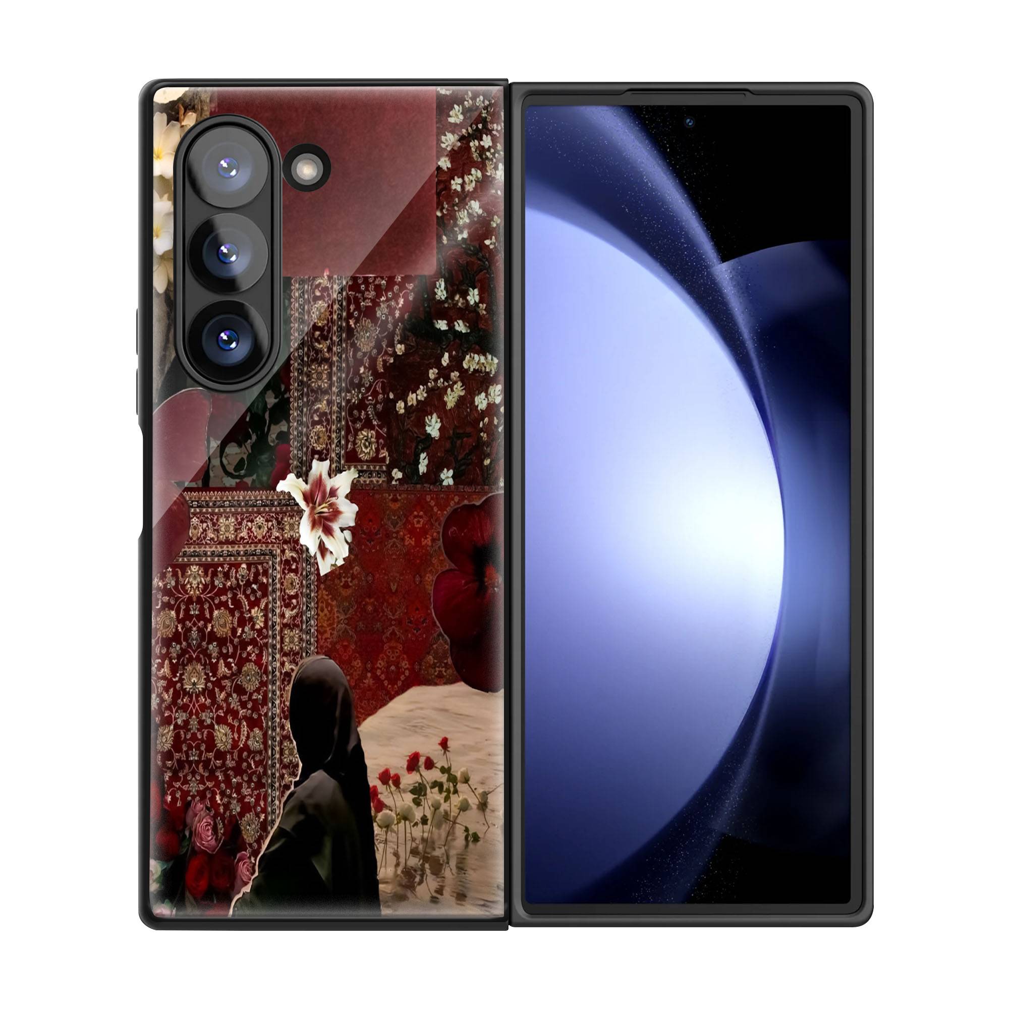 Roses Ledy Persian Rug Samsung Z Fold Glass Case - Image 3