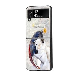 Dual Tone Horse Samsung Z Flip Glass Case