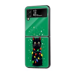 Christmas Cat Samsung Z Flip Glass Case