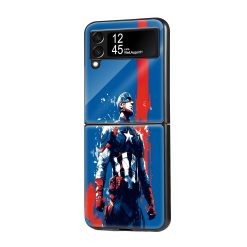 Captain America Samsung Z Flip Glass Case