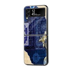 Blue Medallion Samsung Z Flip Glass Case