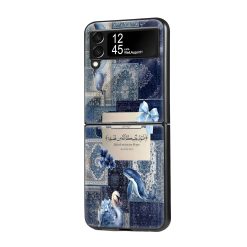 Azure Grace Rug Samsung Z Flip Glass Case