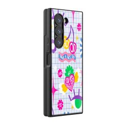 Retro 90s Sticker Samsung Z Fold Glass Case