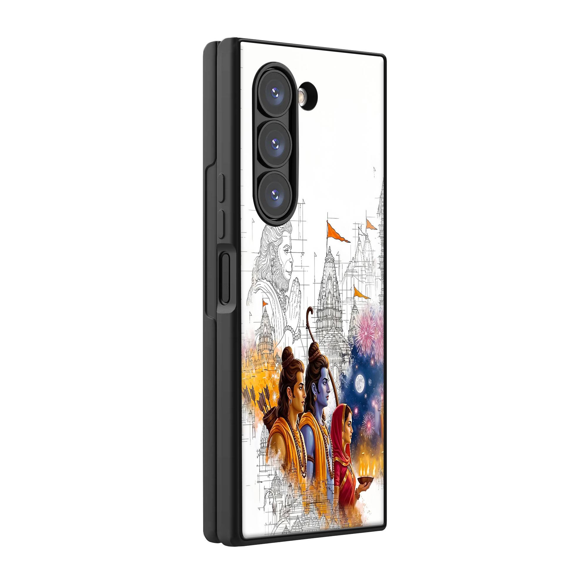 Ram Darbar Samsung Z Fold Glass Case