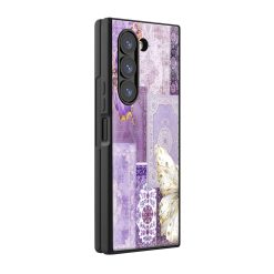 Lavender Butterfly Rug Samsung Z Fold Glass Case