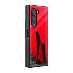 Friesian Red Horse Samsung Z Fold Glass Case