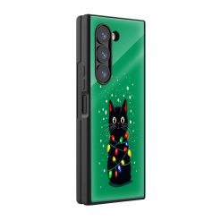 Christmas Cat Samsung Z Fold Glass Case