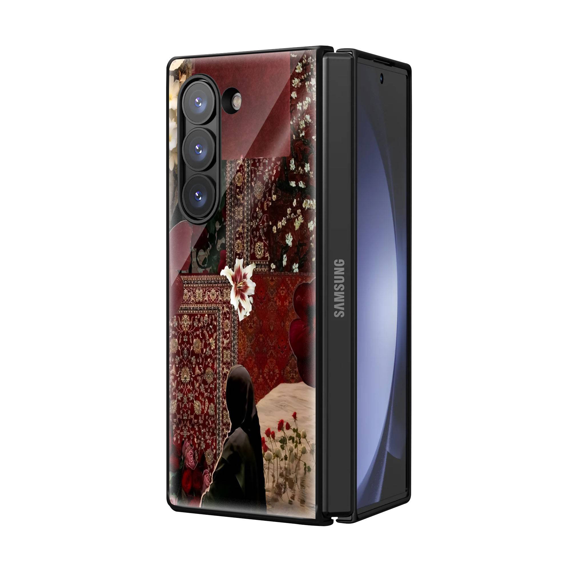 Roses Ledy Persian Rug Samsung Z Fold Glass Case - Image 2