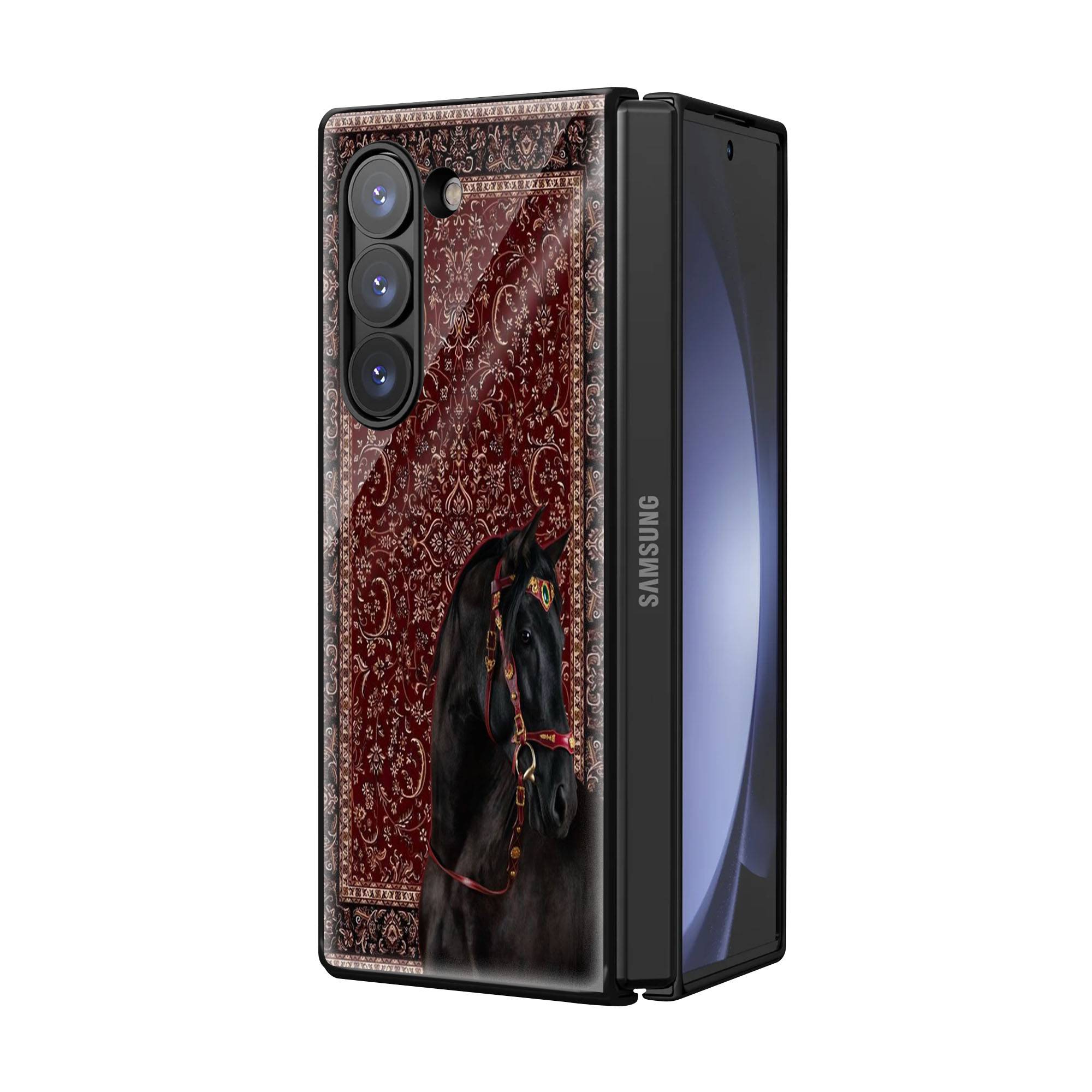Persian Horse Rug Samsung Z Fold Glass Case - Image 2