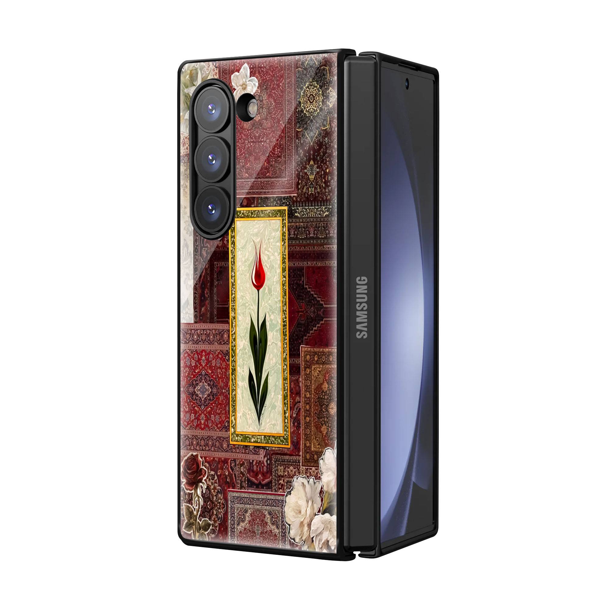Ottoman Tulip Rug Samsung Z Fold Glass Case - Image 2