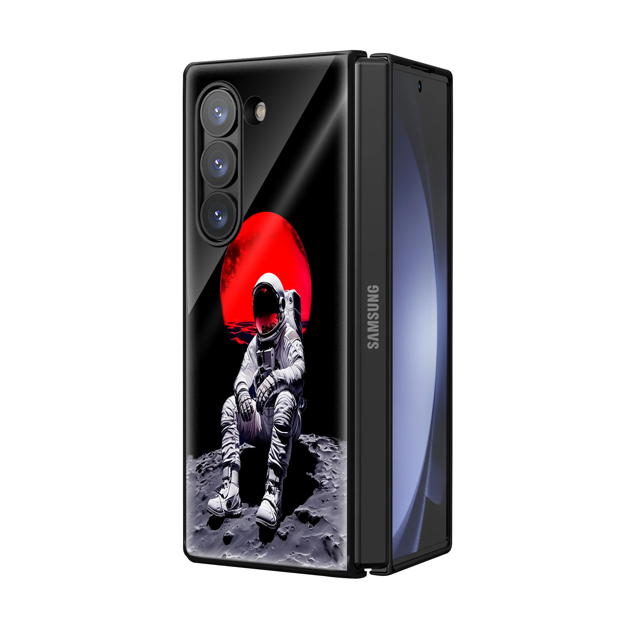 Moon Surface Samsung Z Fold Glass Case - Image 2