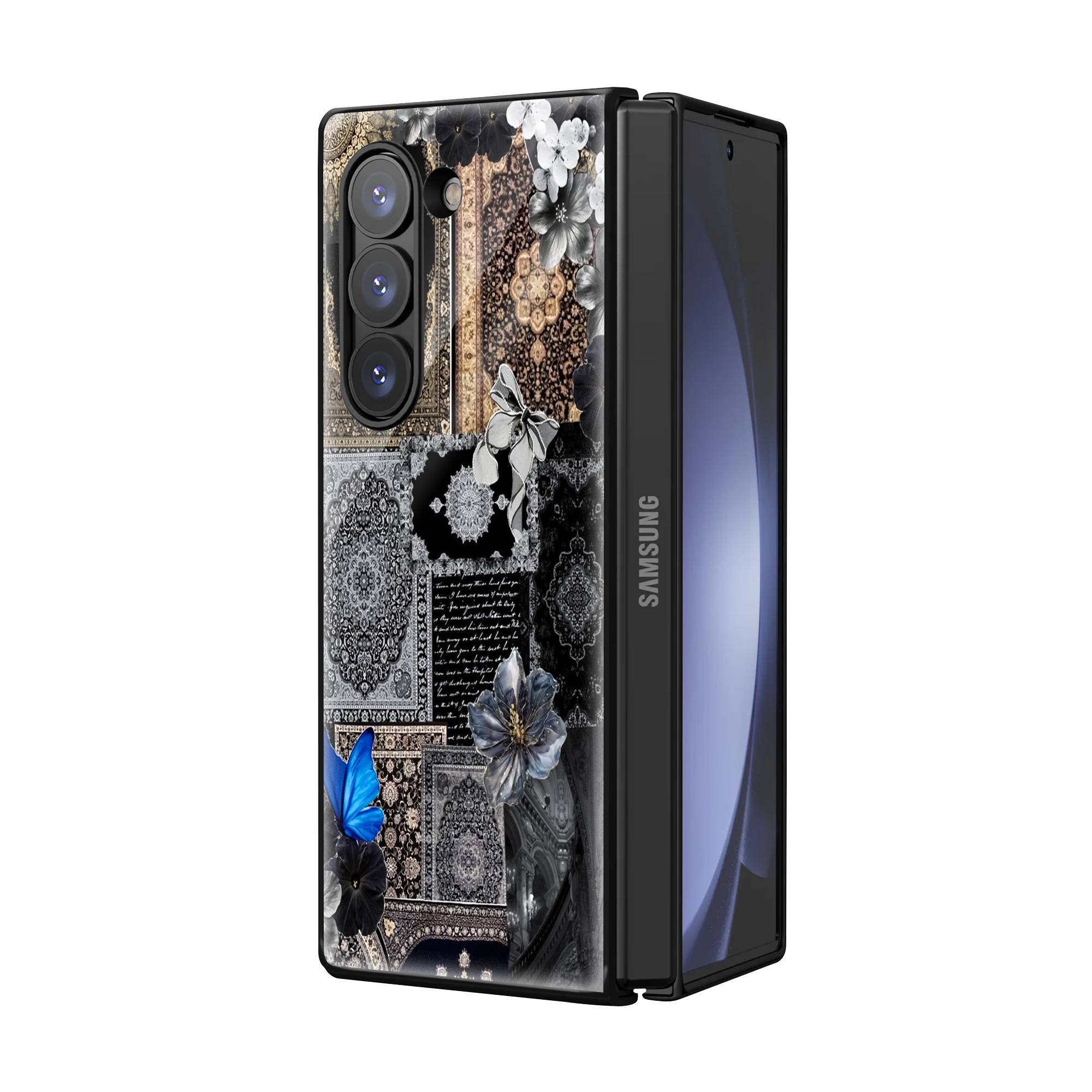 Dark Persian Noir Samsung Z Fold Glass Case - Image 2