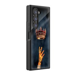 Ornate Crown Samsung Z Fold Glass Case