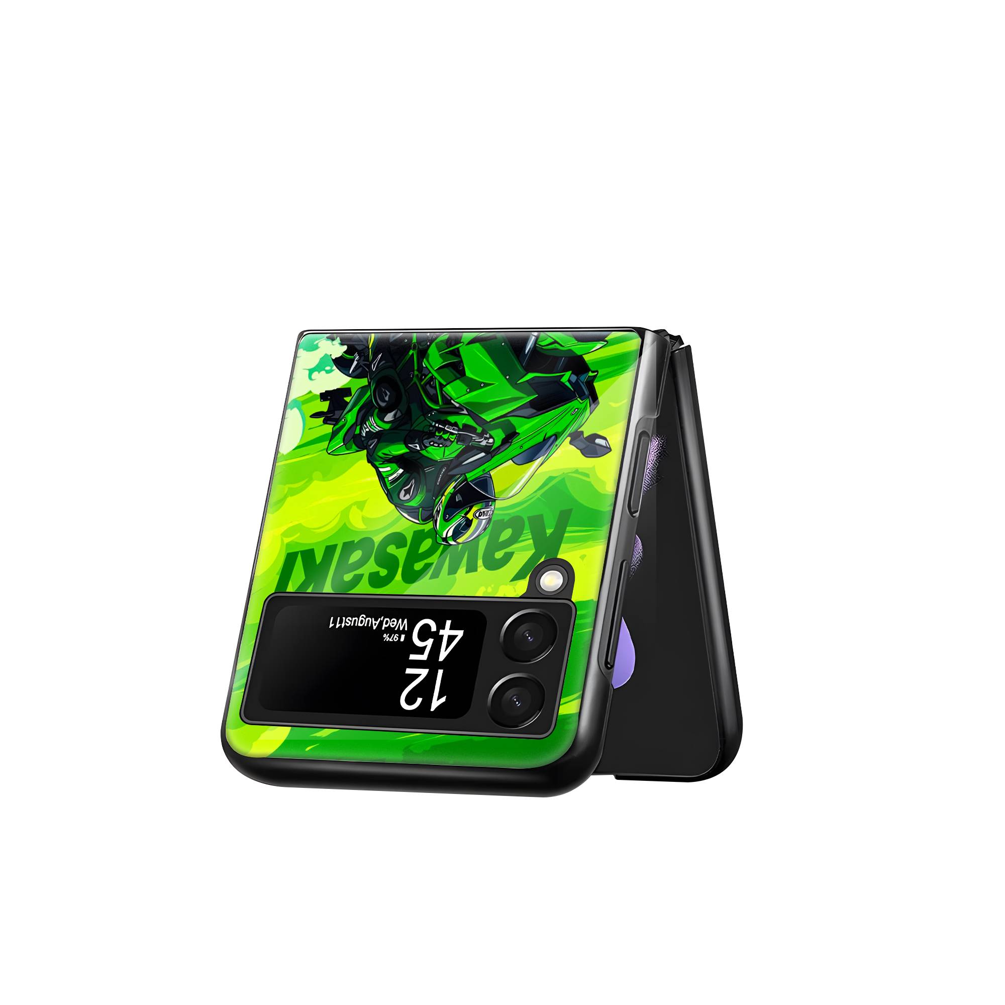 Kawasaki Ninja Samsung Z Flip Glass Case - Image 3