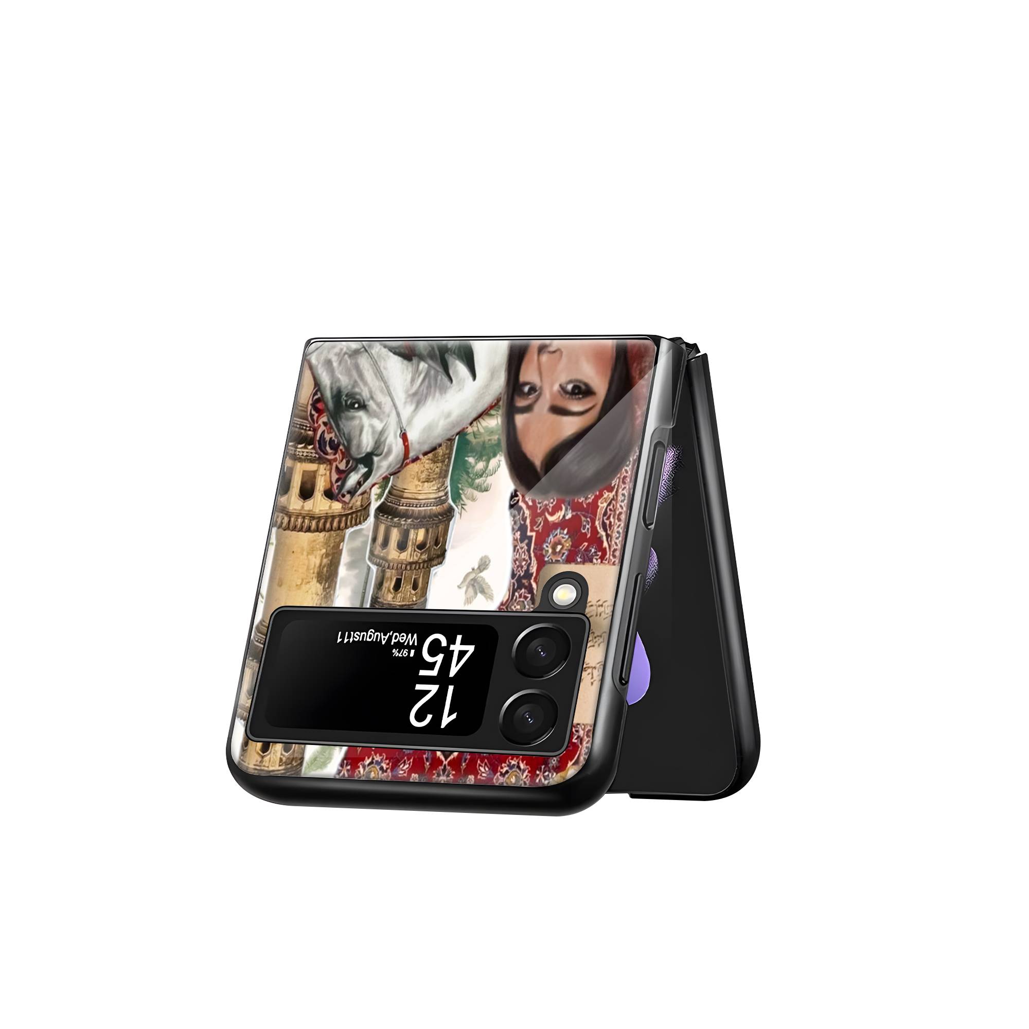 Kashmiri Jamawar Samsung Z Flip Glass Case - Image 3