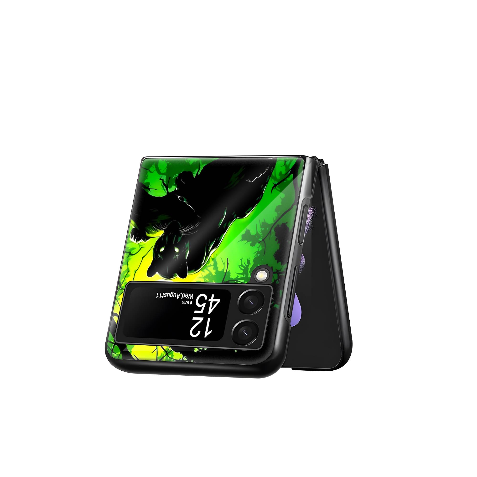 Jungle Noir Samsung Z Flip Glass Case - Image 3