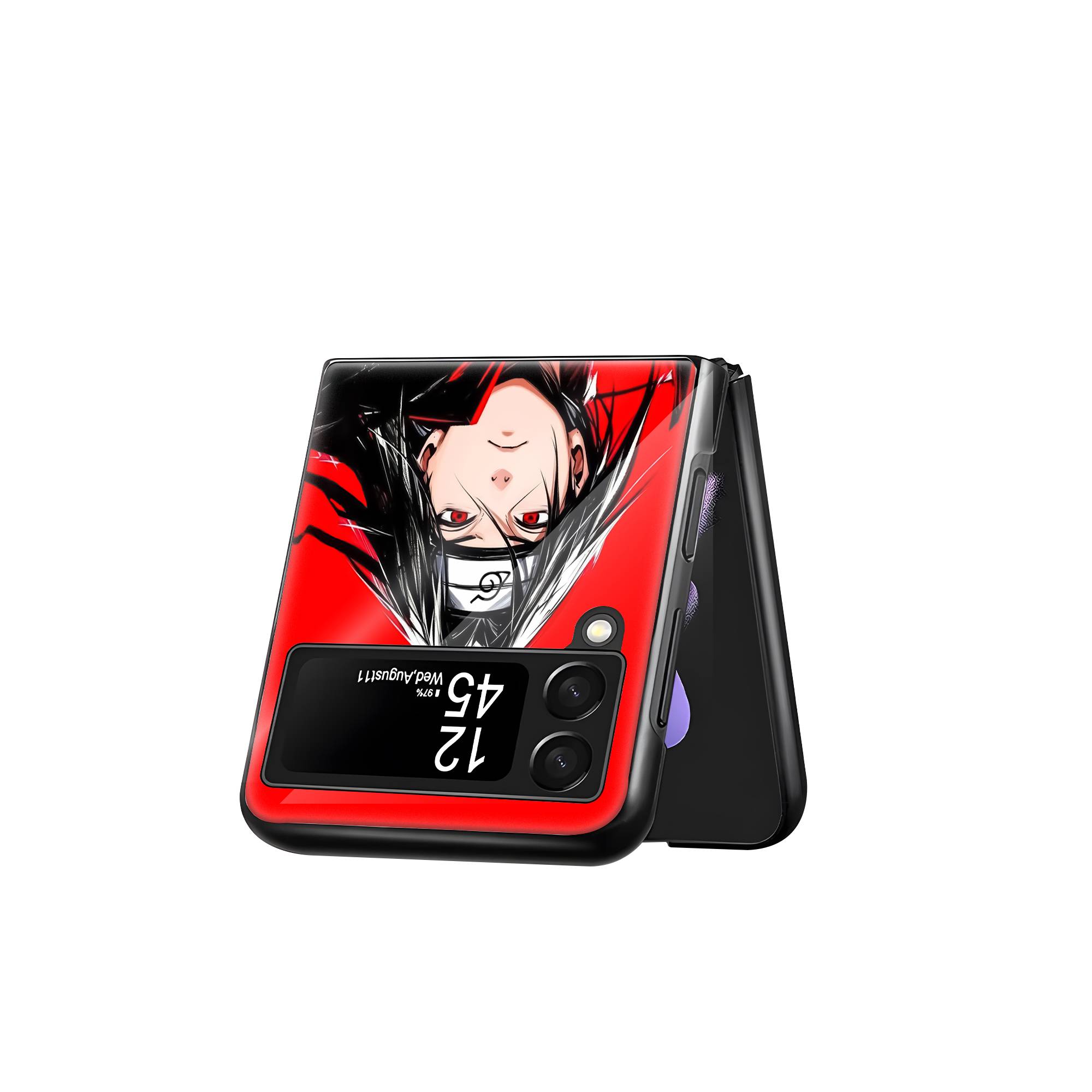 Itachi Uchiha Samsung Z Flip Glass Case - Image 3