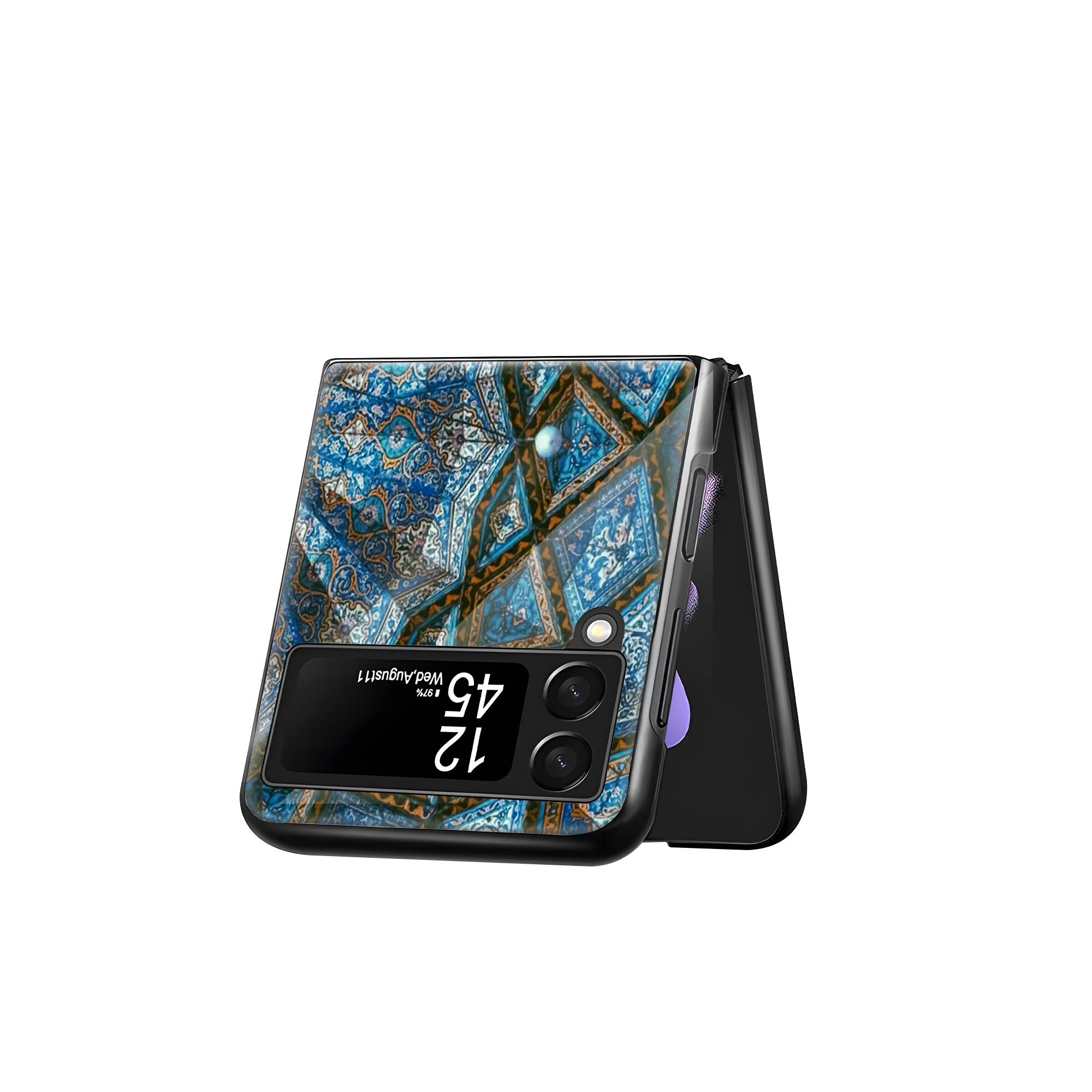 Islamic Geometric Art Samsung Z Flip Glass Case - Image 3