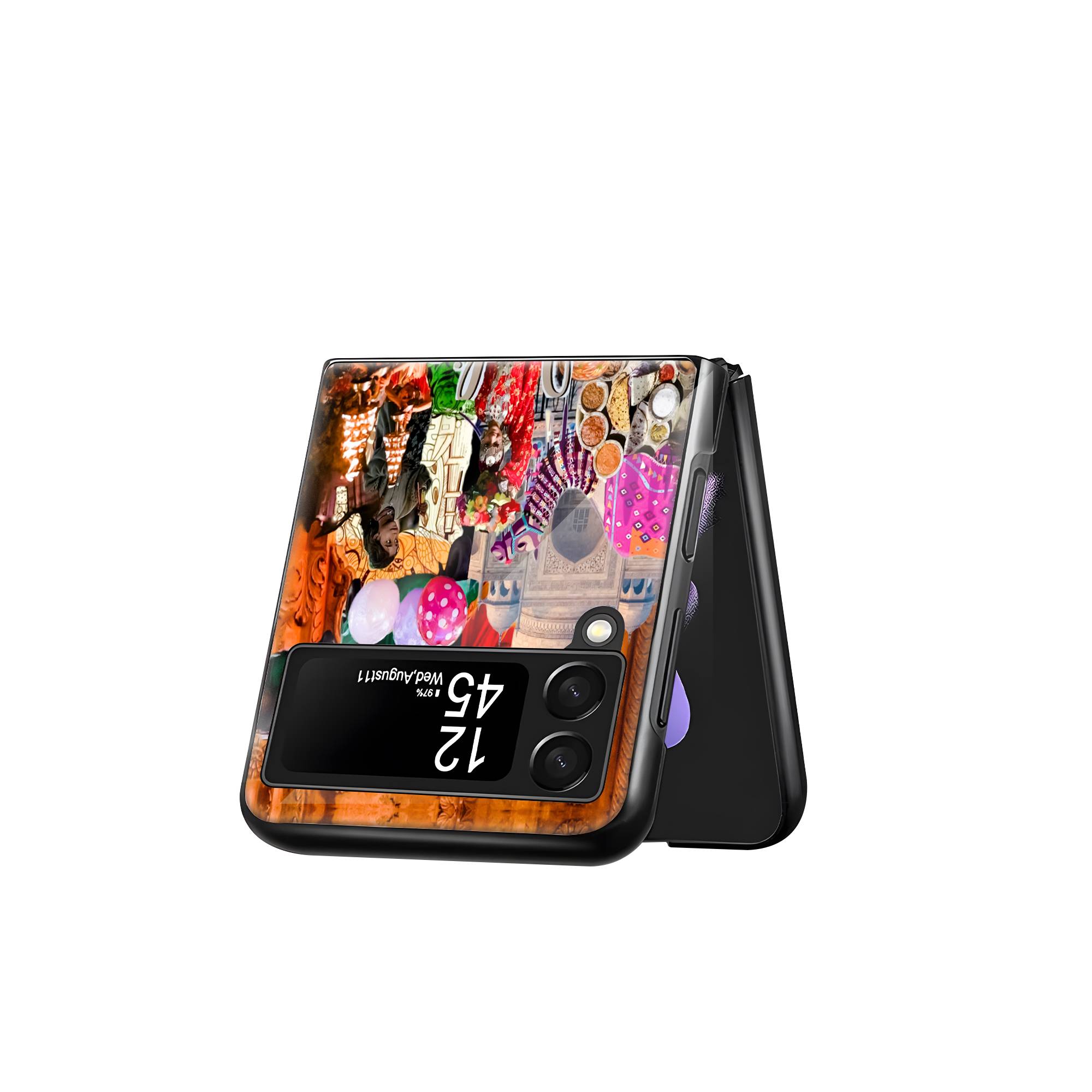 Indian Culture Samsung Z Flip Glass Case - Image 3