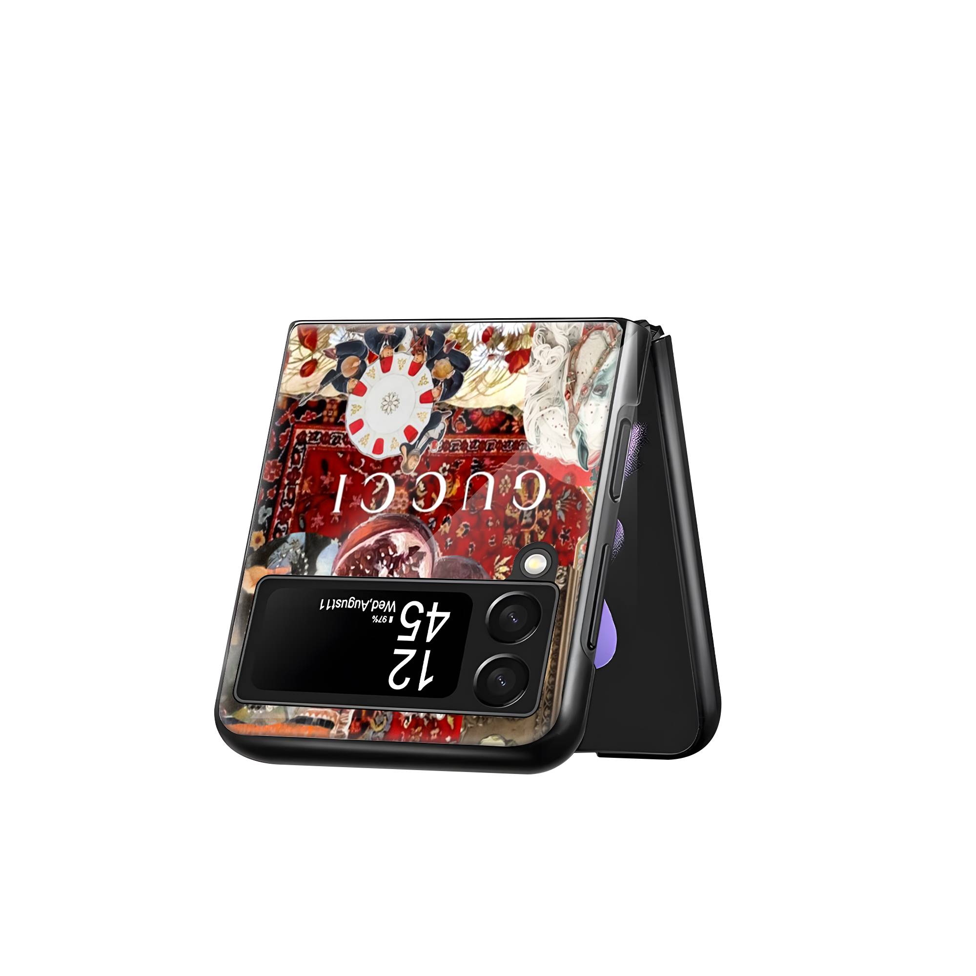 High-Fashion Rug Samsung Z Flip Glass Case - Image 3