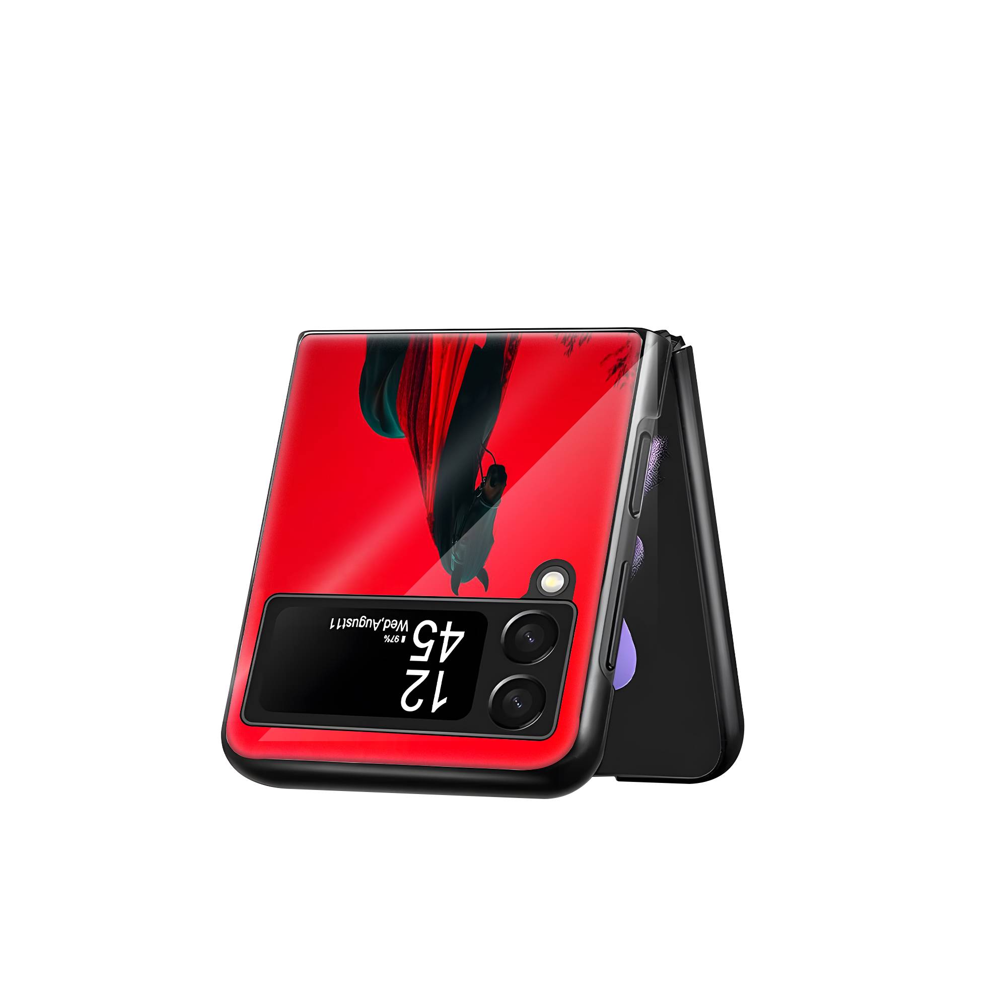 Friesian Red Horse Samsung Z Flip Glass Case - Image 3