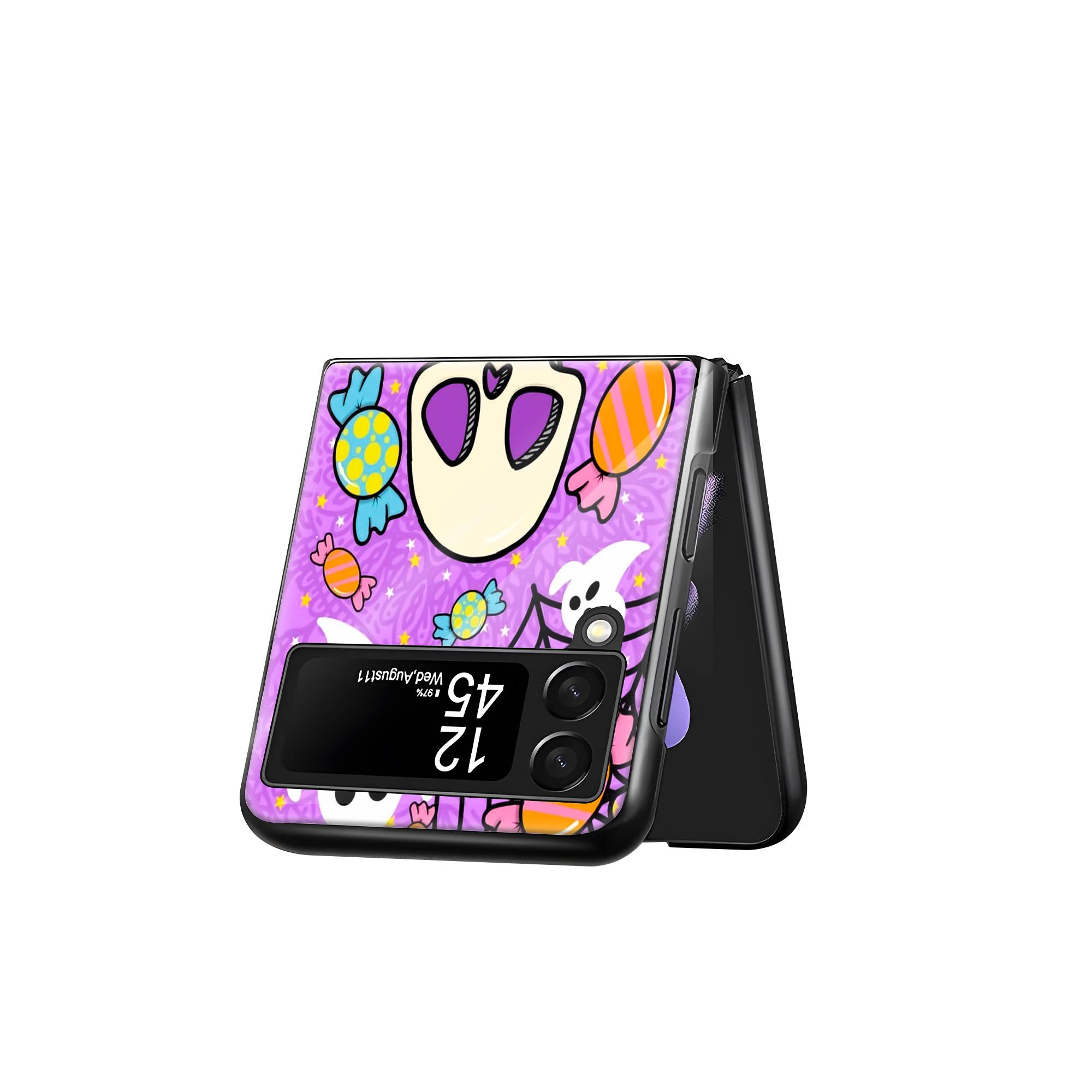 Cute Ghost Samsung Z Flip Glass Case - Image 3