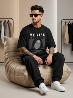My Happiness Custom Black T-Shirt