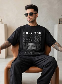 My Heart B&W Custom Black T-Shirt