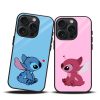 Stitch and Angel Love Couple Mobile Case