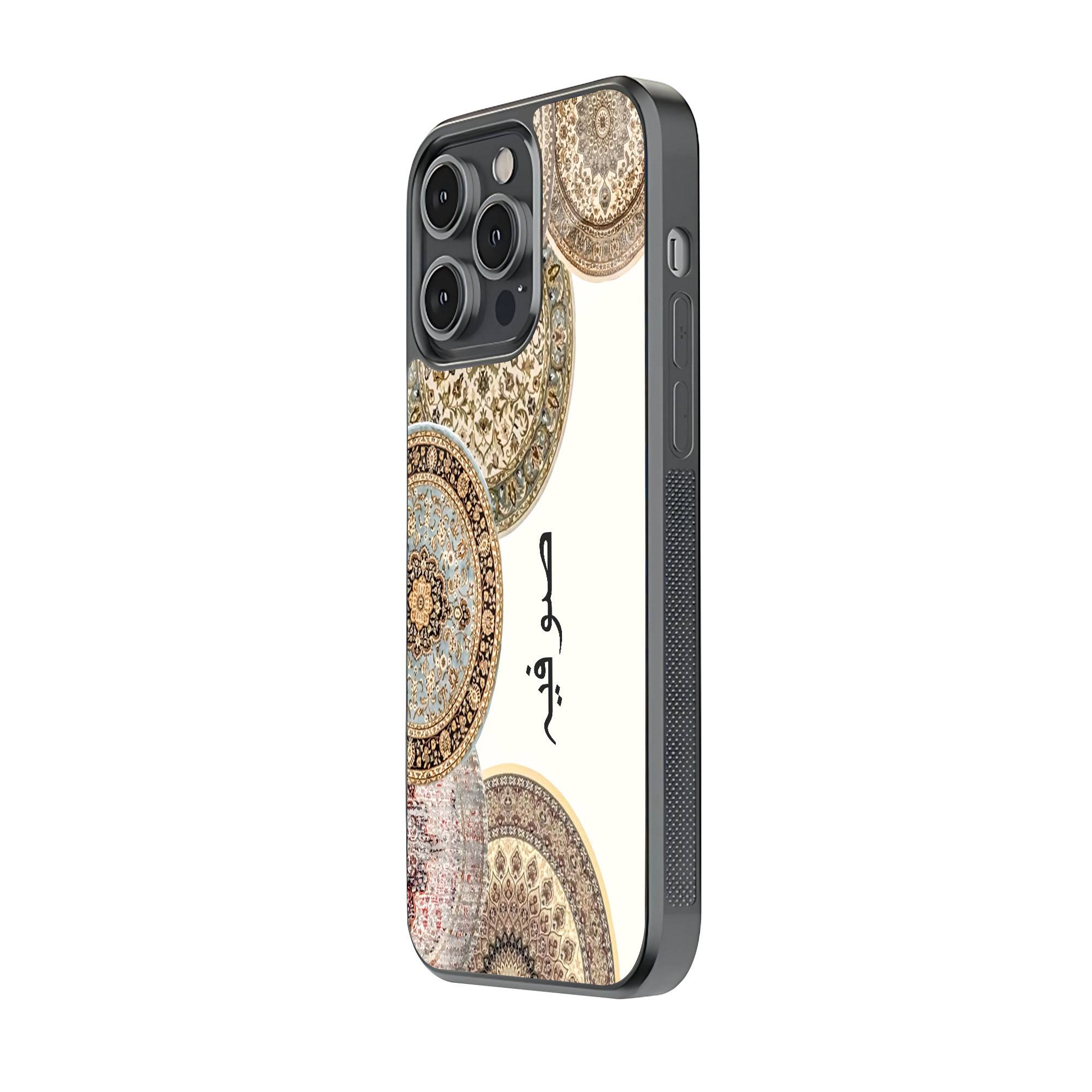 Classic Cream Mandala Glass Name Case - Image 2