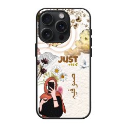 Floral Noir Collage Glass Name Case