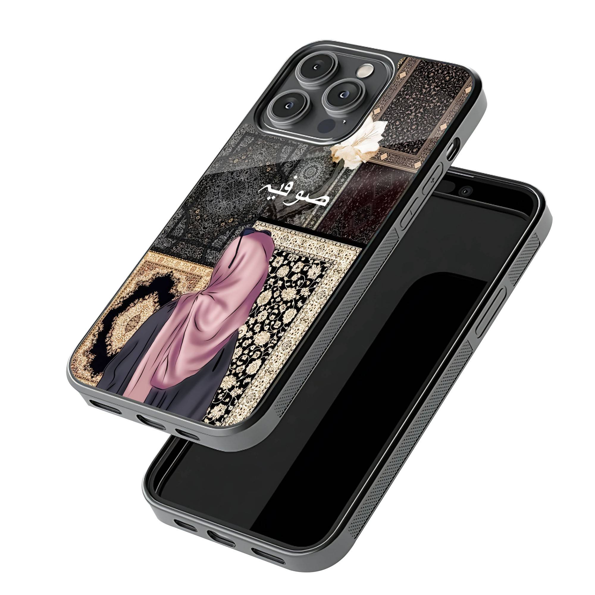 Vintage Black Noir Glass Name Case - Image 3