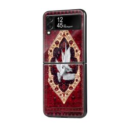 Oriental Doves Rug Samsung Z Flip Glass Case
