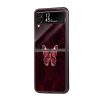 Moody Red Butterfly Samsung Z Flip Glass Case