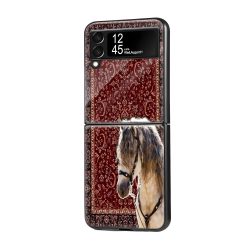 Single Horse Rug Samsung Z Flip Glass Case