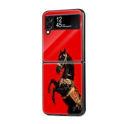 Royal Stallion Samsung Z Flip Glass Case