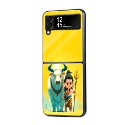 Little Mahadev & Nandi Samsung Z Flip Glass Case