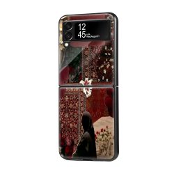 Roses Ledy Persian Rug Samsung Z Flip Glass Case