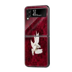 Romantic Doves Samsung Z Flip Glass Case