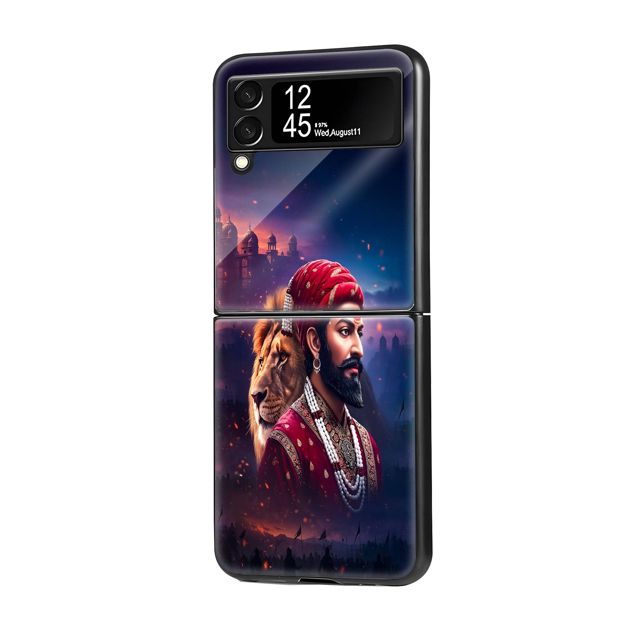 Lion Of Swarajya Samsung Z Flip Glass Case