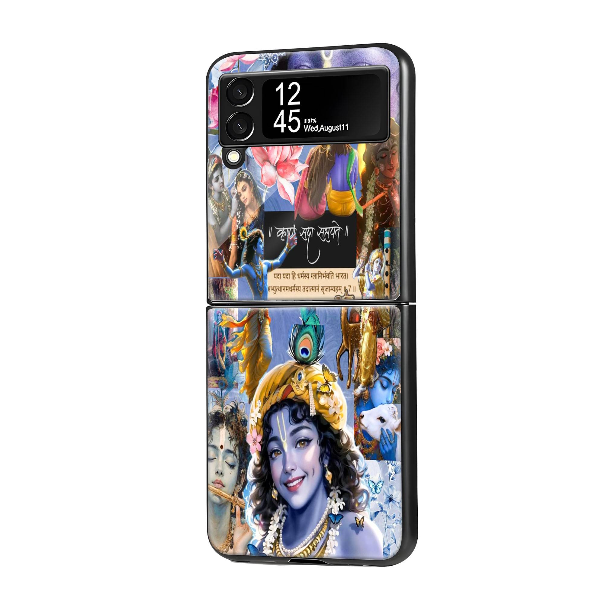 Krishna Aesthetic Samsung Z Flip Glass Case