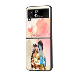 Radha-Krishna Heart Samsung Z Flip Glass Case